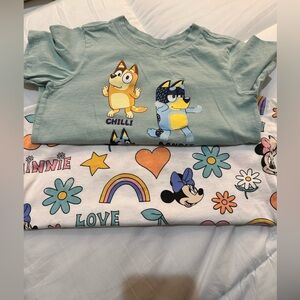 Toddler Girls Bundle Three Tees Zara H&M Minnie Mouse Tees Bluey Tee 4T